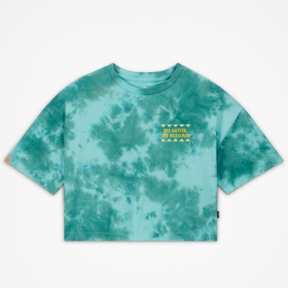 3/$10 Converse Mi Gente Mi Alegría Cropped Tie Dye Shirt Hispanic heritage month